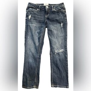 Aeropostale Y2K Bayla Distressed Jeans Women’s Teen Size 1/2 Low Rise Blue Denim